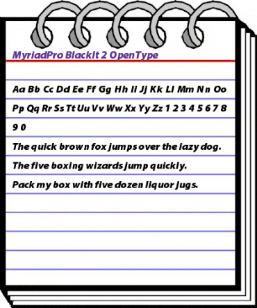 Myriad Pro Black Italic animated font preview Myriad Pro Black Italic animated font preview