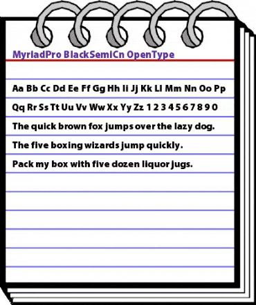 Myriad Pro Black SemiCondensed animated font preview Myriad Pro Black SemiCondensed animated font preview