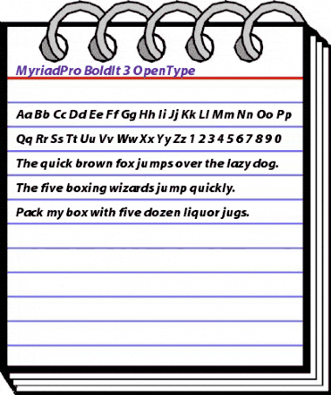 Myriad Pro Bold Italic animated font preview Myriad Pro Bold Italic animated font preview