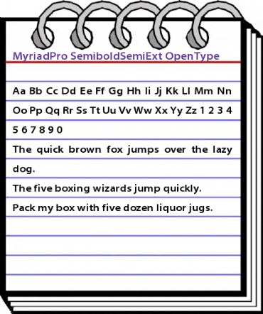 Myriad Pro Semibold SemiExtended animated font preview Myriad Pro Semibold SemiExtended animated font preview