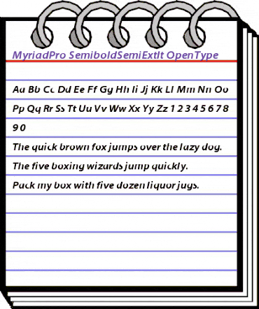 Myriad Pro Semibold SemiExtended Italic animated font preview Myriad Pro Semibold SemiExtended Italic animated font preview