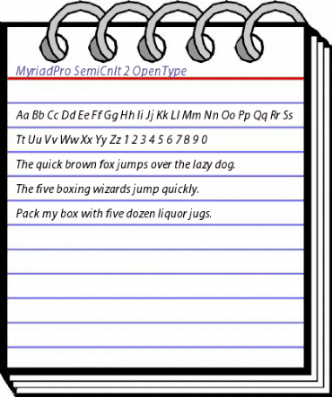 Myriad Pro SemiCondensed Italic animated font preview Myriad Pro SemiCondensed Italic animated font preview