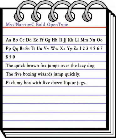 MyslNarrowC Bold animated font preview MyslNarrowC Bold animated font preview