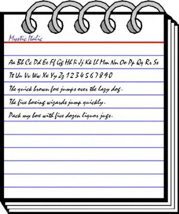 Mystic Italic animated font preview Mystic Italic animated font preview