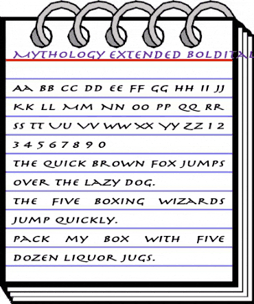 Mythology Extended BoldItalic animated font preview Mythology Extended BoldItalic animated font preview