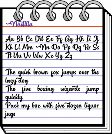 Nadilla Regular animated font preview