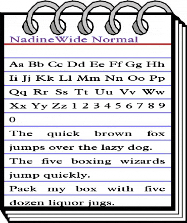 NadineWide Normal animated font preview