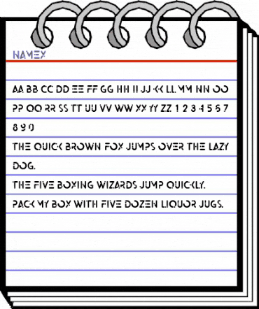 namex Regular animated font preview