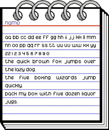 namo Regular animated font preview