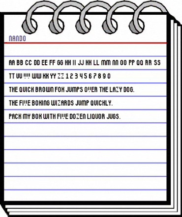 Nando Regular animated font preview