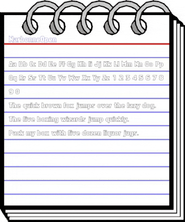 NarbonneOpen Regular animated font preview