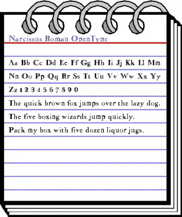 Narcissus Roman animated font preview
