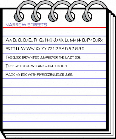 NARROW STREETS Regular animated font preview