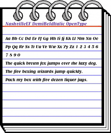 NashvilleEF DemiBoldItalic animated font preview