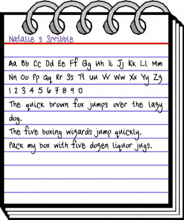 Natalie's Scribble Regular animated font preview