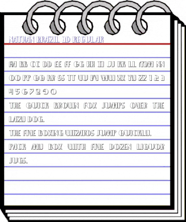 Nathan Brazil 3D Regular animated font preview