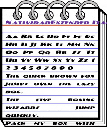NatividadExtended Italic animated font preview NatividadExtended Italic animated font preview