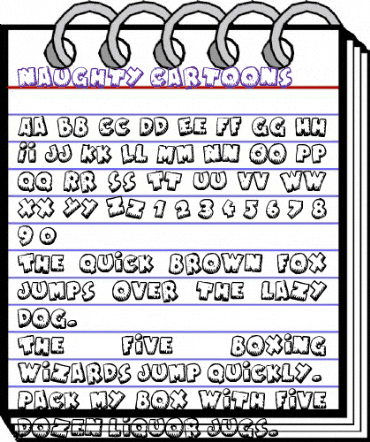 Naughty Cartoons Regular animated font preview