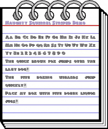 Naughty Squirrel Striped Demo Regular animated font preview