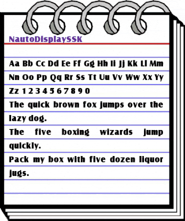 NautoDisplaySSK Regular animated font preview