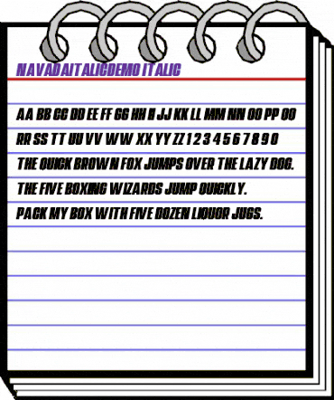 Navada Italic Demo Italic animated font preview Navada Italic Demo Italic animated font preview
