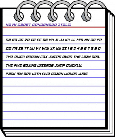 Navy Cadet Condensed Italic Condensed Italic animated font preview