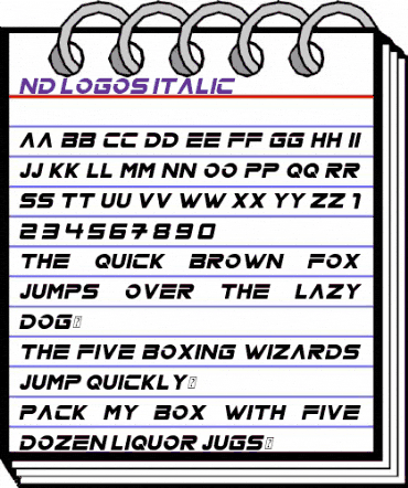 ND LOGOS Italic animated font preview