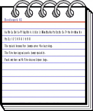 Needlework US Regular animated font preview Needlework US Regular animated font preview