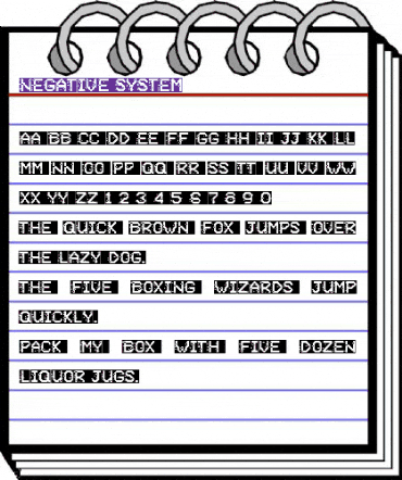 Negative System Regular animated font preview Negative System Regular animated font preview