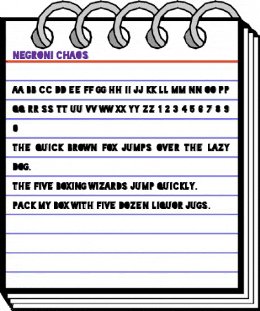 Negroni Chaos Regular animated font preview Negroni Chaos Regular animated font preview