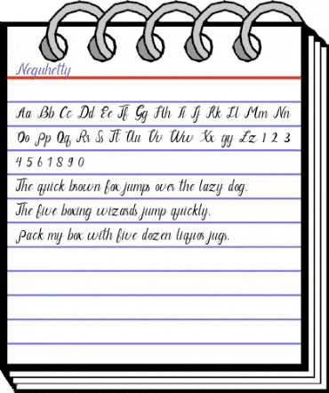 Neguhetty Regular animated font preview