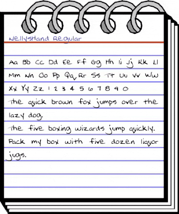 NellysHand Regular animated font preview