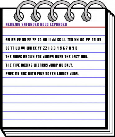 Nemesis Enforcer Bold Expanded Bold animated font preview