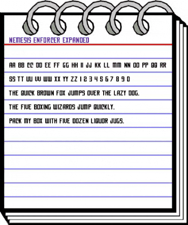 Nemesis Enforcer Expanded Expanded animated font preview Nemesis Enforcer Expanded Expanded animated font preview