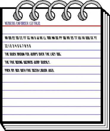 Nemesis Enforcer Leftalic Italic animated font preview