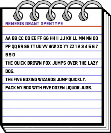 Nemesis Grant Regular animated font preview