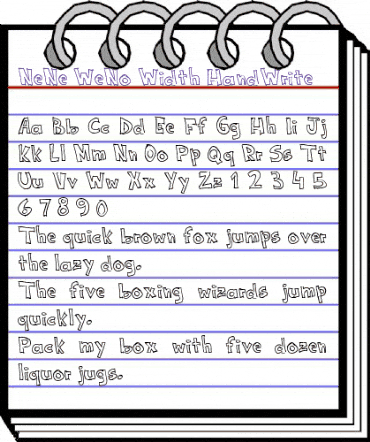 NeNe_WeNo Width HandWrite Regular animated font preview