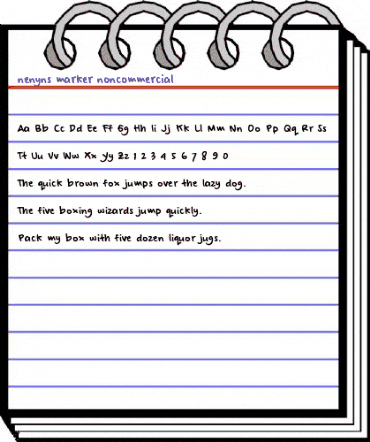 nenyns.marker.noncommercial bold animated font preview