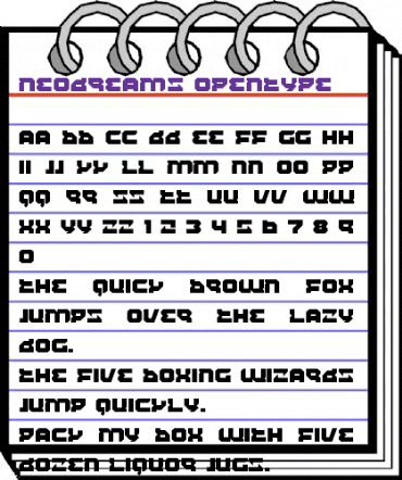 NEODREAMS Regular animated font preview