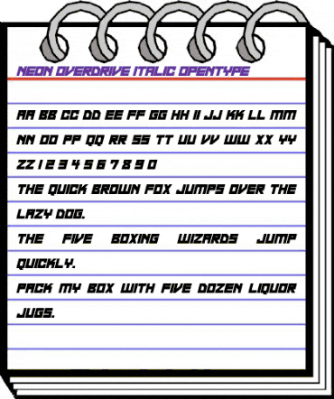 Neon Overdrive Italic animated font preview