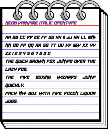 Neon Vampire Italic animated font preview