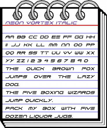 Neon Vortex Italic animated font preview