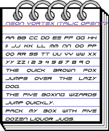 Neon Vortex Italic animated font preview