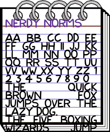 Nerdy Norms Regular animated font preview