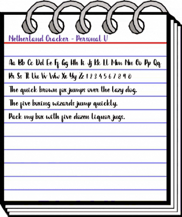 Netherland Cracker - Personal U Regular animated font preview