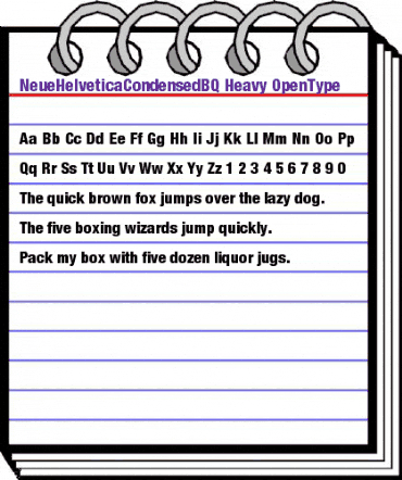 Neue Helvetica Condensed BQ Regular animated font preview