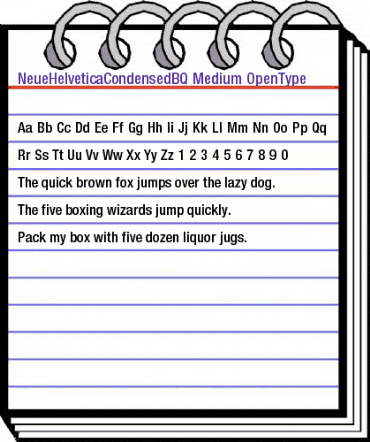 Neue Helvetica Condensed BQ Regular animated font preview