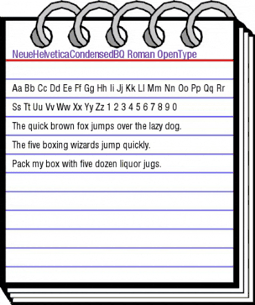 Neue Helvetica Condensed BQ Regular animated font preview