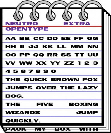 Neutro Extra Bold Regular animated font preview