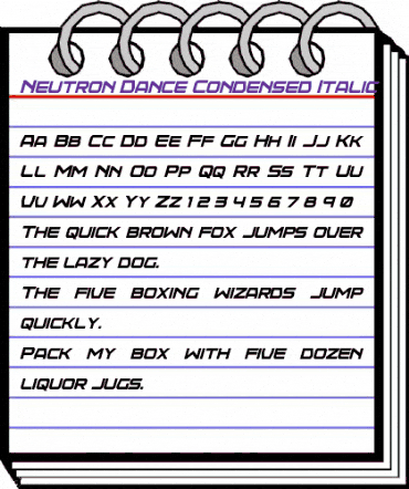 Neutron Dance Condensed Italic Regular animated font preview Neutron Dance Condensed Italic Regular animated font preview